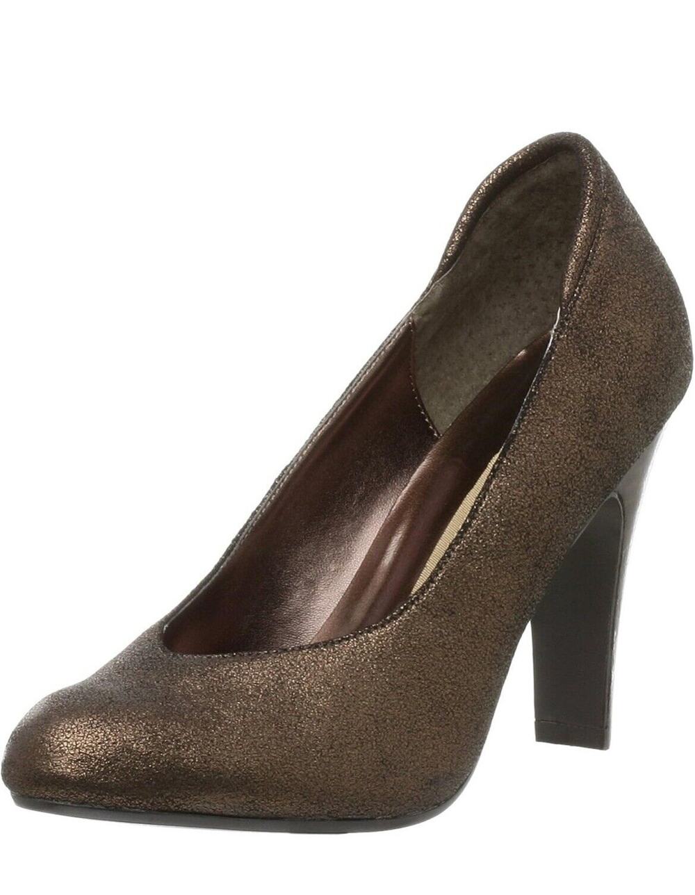 Chinese Laundry Century Pumps Bronze Brown Leather Heels Shoes Womens 8.5 NWOB